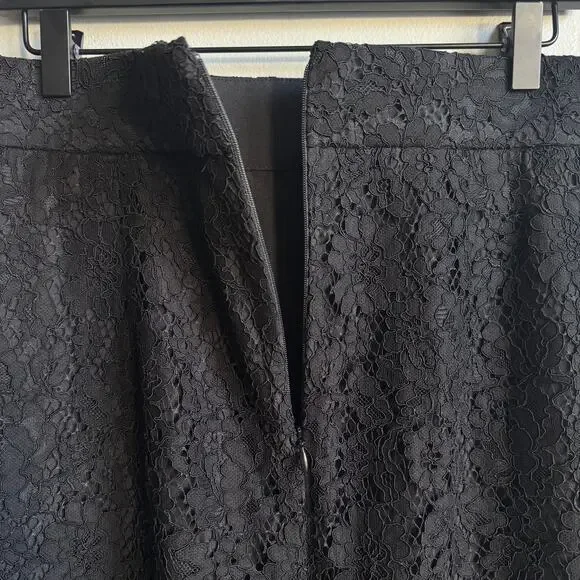 NEW J. Crew Pintuck Lace Pencil Skirt in Black Size 8T - Picture 6 of 9